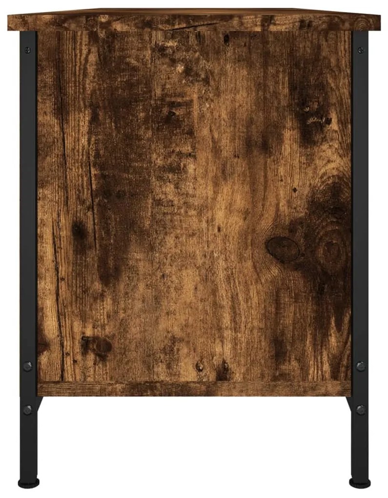 füstös tölgy színű szerelt fa TV-szekrény ajtókkal 102x35x45 cm