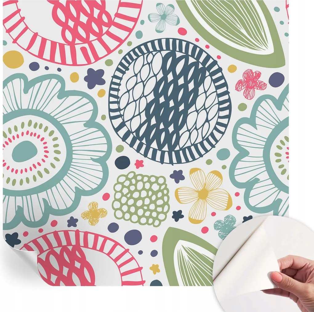 Öntapadós Dekoratív Fotótapéta Hálószobába Virágos minták 250x250 cm