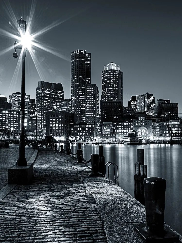 Boston éjszaka poszter, fotótapéta, Vlies (184x254 cm, álló)