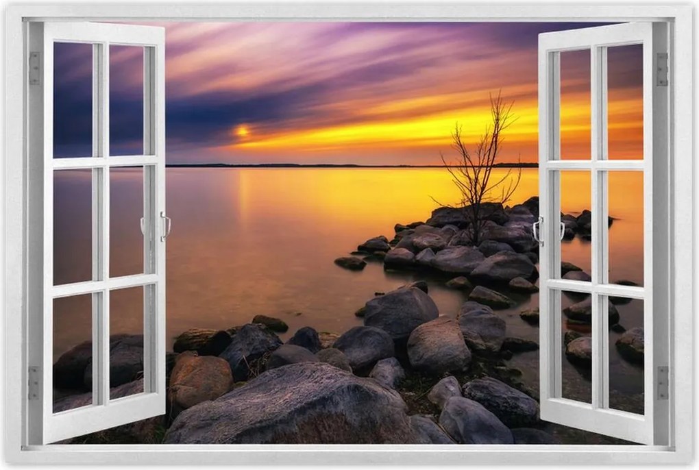 Poszterek 90x60 Sziklák Tenger Naplemente