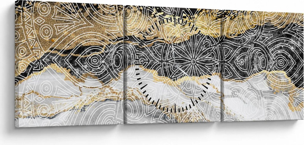 Kép - Mandala márványból (órával) (90x30 cm)