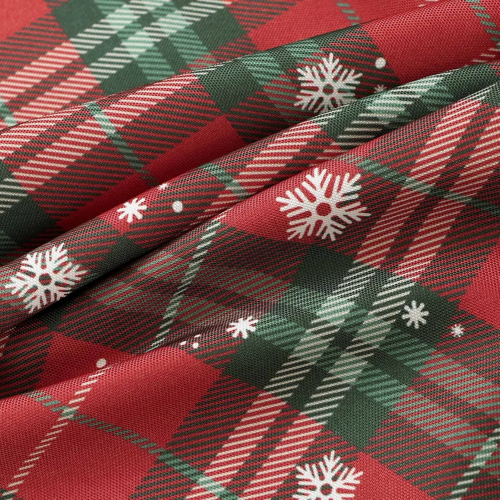 Goldea ovális teflonos terítő - piros kockás hópelyhekkel 140 x 200 cm