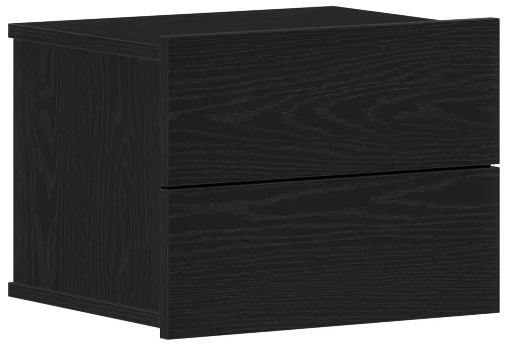 Éjjeli szekrények 2 db Fekete Tölgy 40x30x30 cm Műanyag