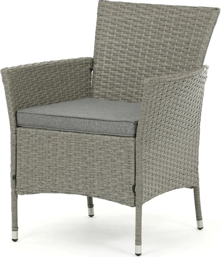 Kerti bútor garnitúra 100x60x69 cm, polyrattan, szürke, GREY