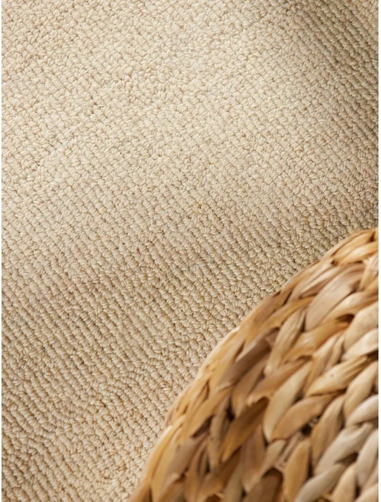 Bézs kézi szövésű gyapjú szőnyeg 140x200 cm Puristic Knots – Elle Decoration