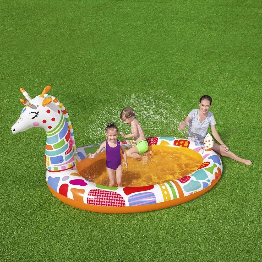 BESTWAY SPRICCELŐ ZSIRÁF GYEREKMEDENCE 266 cm x 157 cm x 127 cm