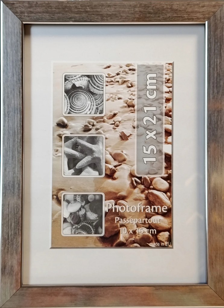 Klasszikus képkeret falra és asztalra, 15x21 cm, ezüst színű, Tytan