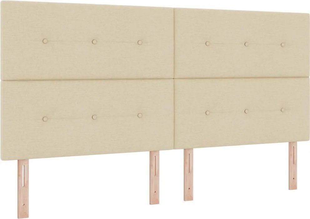 vidaXL LED Box Spring Ágy matracmal Krém 200 x 200 cm szövet