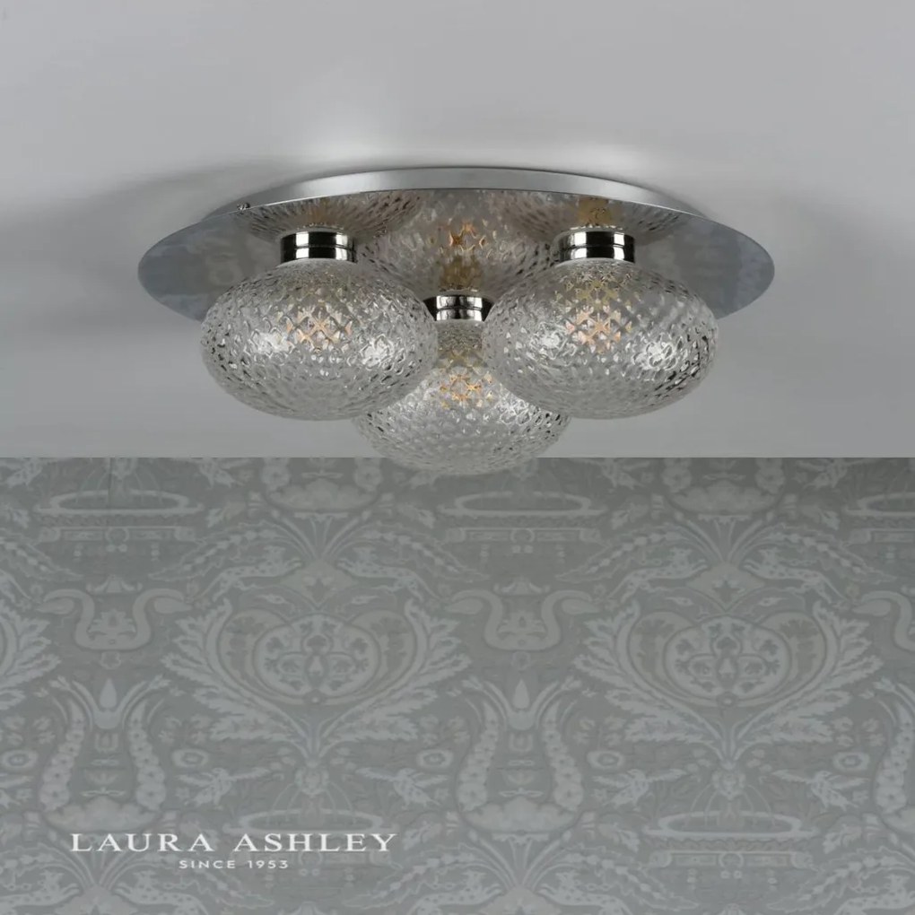 LAURA ASHLEY 3756047-Q PRAGA Modern Mennyezeti Lámpa Fehér, Csiszolt Króm G9 IP44