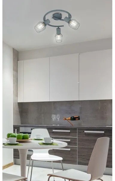 Spotlámpa VIKING 3xE14/40W/230V szürke