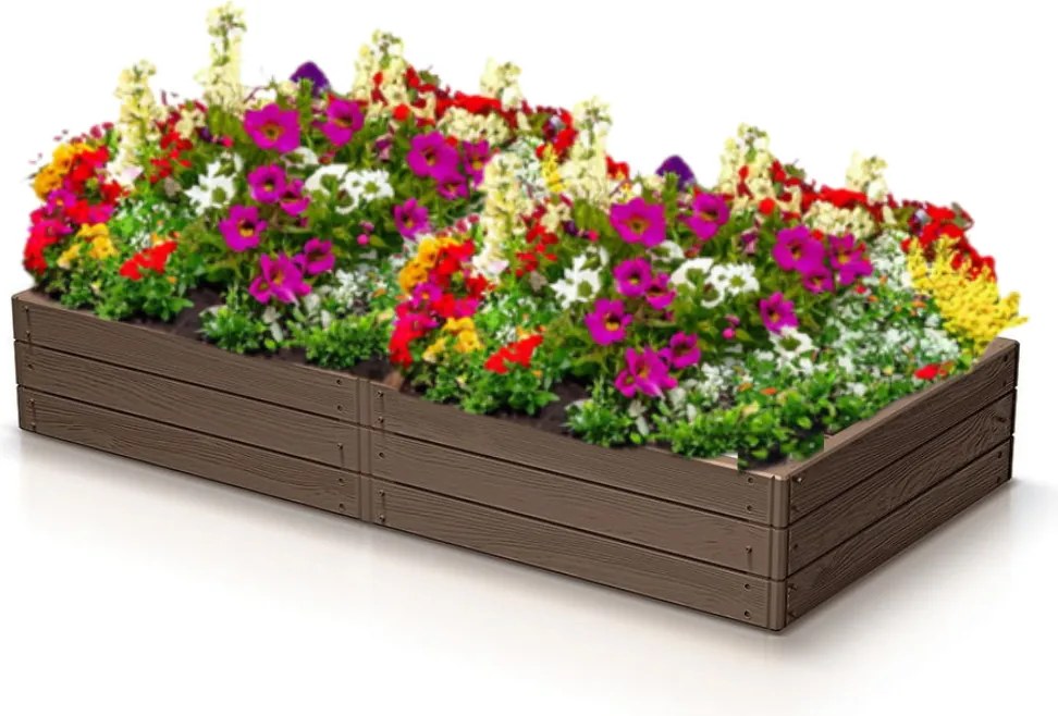 WOODY magaságyás, 149x75,6x25cm, barna Prosperplast