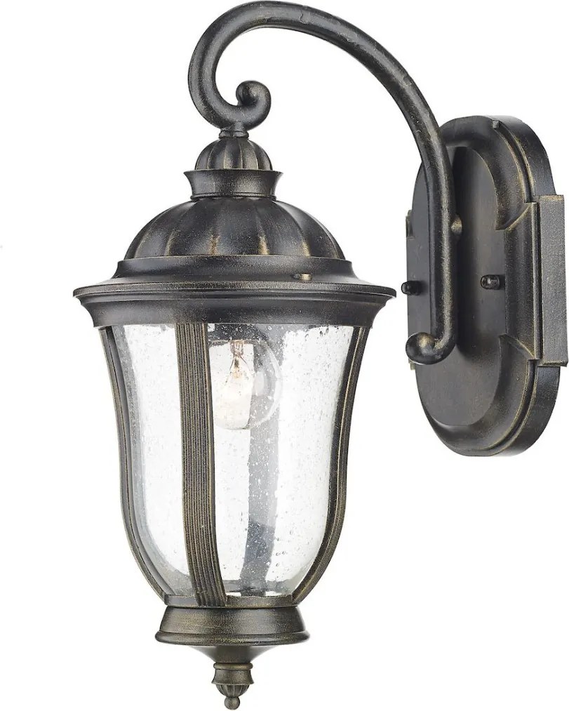 DAR LIGHTING JOH1635 JOHNSON Klasszikus Kültéri Fali Lámpa Fekete Arany, Átlátszó E27 IP44