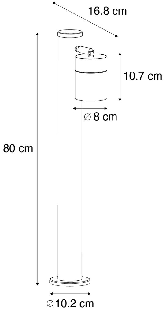 Álló kültéri lámpa fekete 80 cm AR70 állítható IP44 - Solo