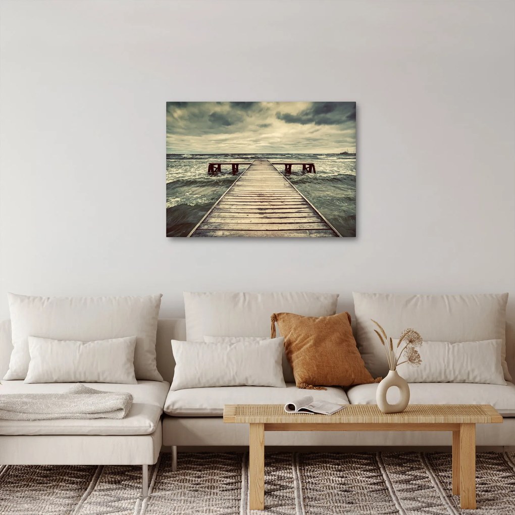 Egy fából készült móló képe a tengeren (70x50 cm)