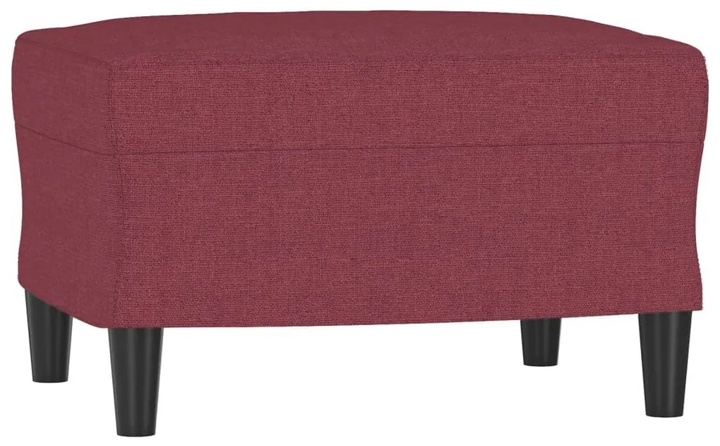 vidaXL 3 személyes bordó szövet kanapé lábtartóval 180 cm