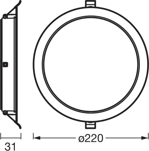 Osram - 6 darabos szett ESSENTIAL LED/18W/230V beépíthető mennyezeti lámpatest, Ø 22 cm, fehér