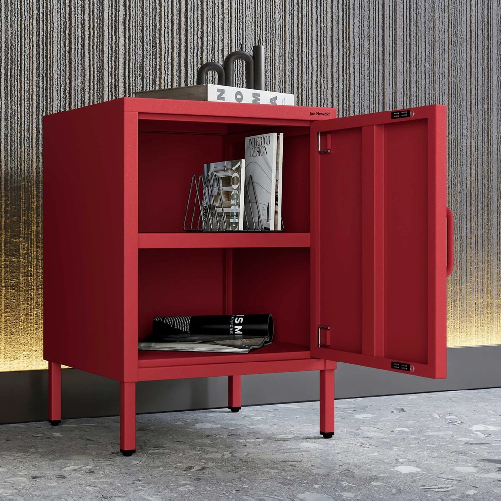 Éjjeliszekrény MIA, 424 x 595 x 400 mm, Modern: piros