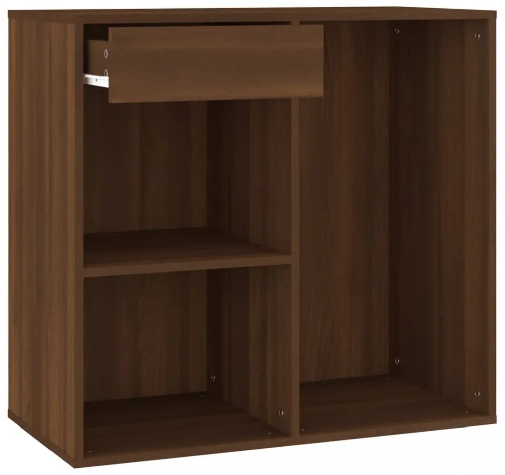 barna tölgy színű szerelt fa pipereszekrény 80 x 40 x 75 cm