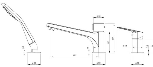 Deante BGJ_N13M - JASMIN kádgarnitúra fekete csapteleppel
