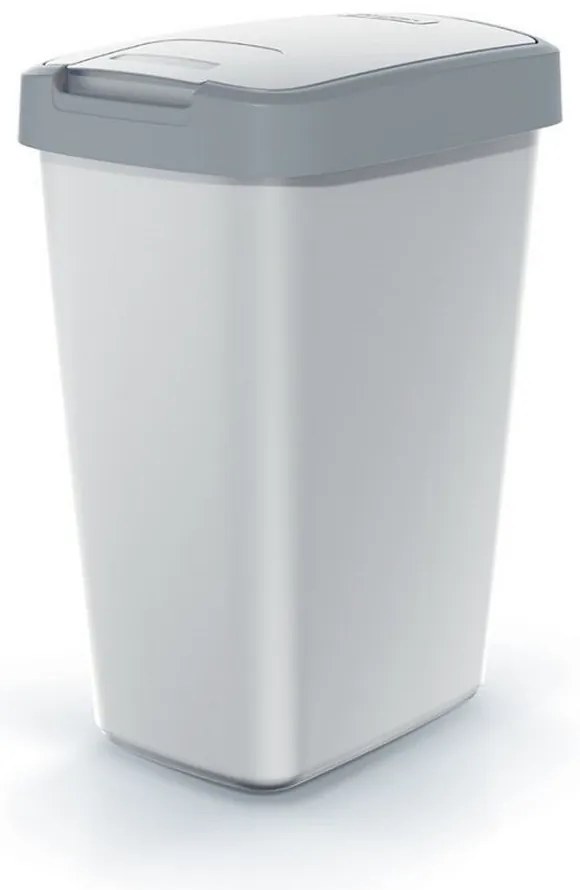 Szemeteskosár színes tetővel, 12 l, szürke