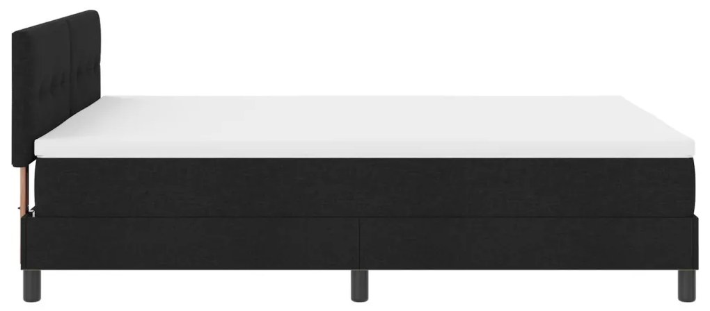 Box Spring Ágy Matraccal Fekete 140x200 cm Szövet