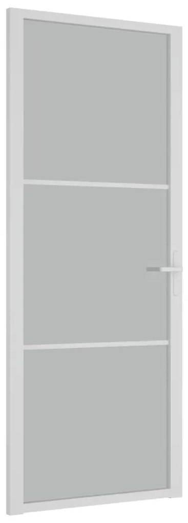 Fehér matt üveg és alumínium beltéri ajtó 83 x 201,5 cm
