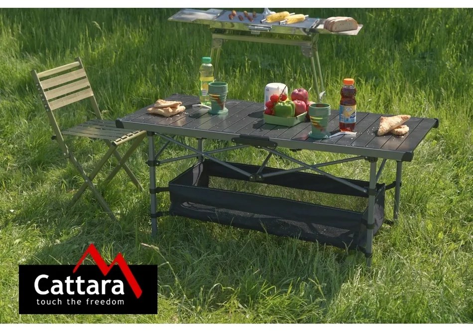 Cattara 13492 Roll Camping összecsukható asztal, 123 x 55 cm