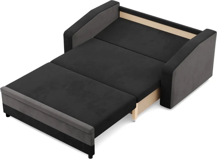 Hewlet kanapé, szövet anyag, fekete - szürke