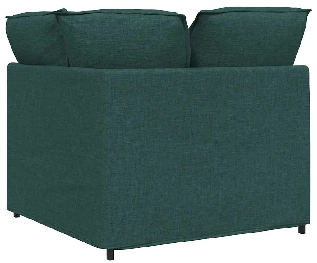sötétzöld moduláris kanapé sarokmodul párnákkal 100 cm
