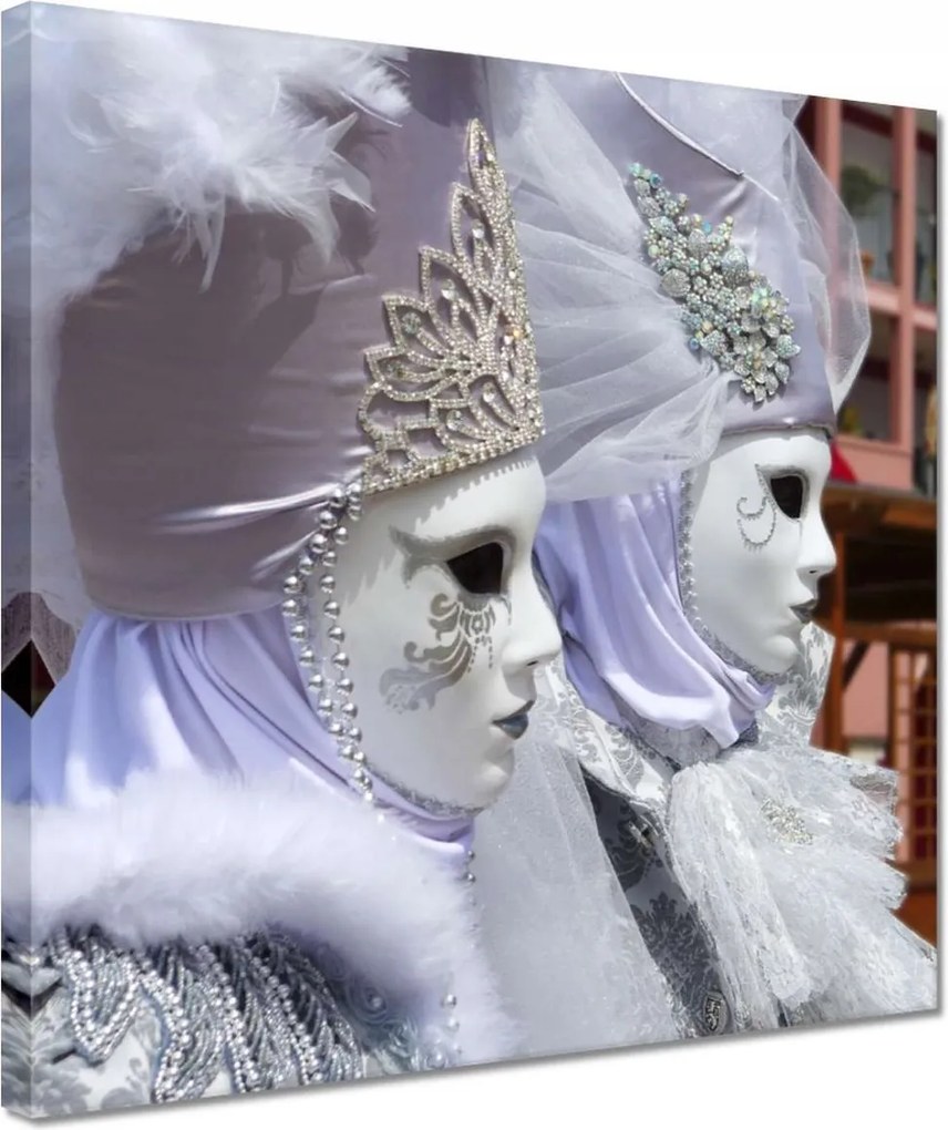 Vászonkép 30x30 Szórakozás Velencében Maszkok