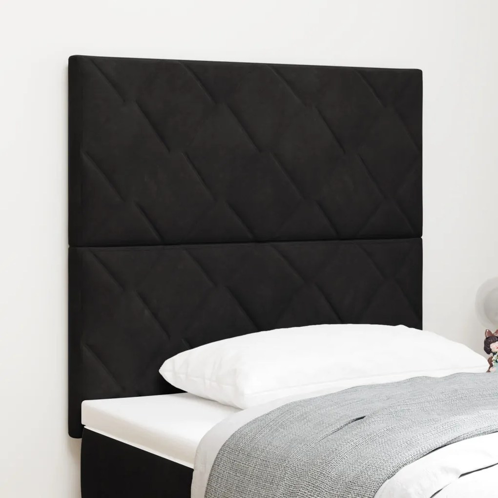 LED Fejtámla Gyémánt Blokkok Dizájn Fekete 90 cm Bársony