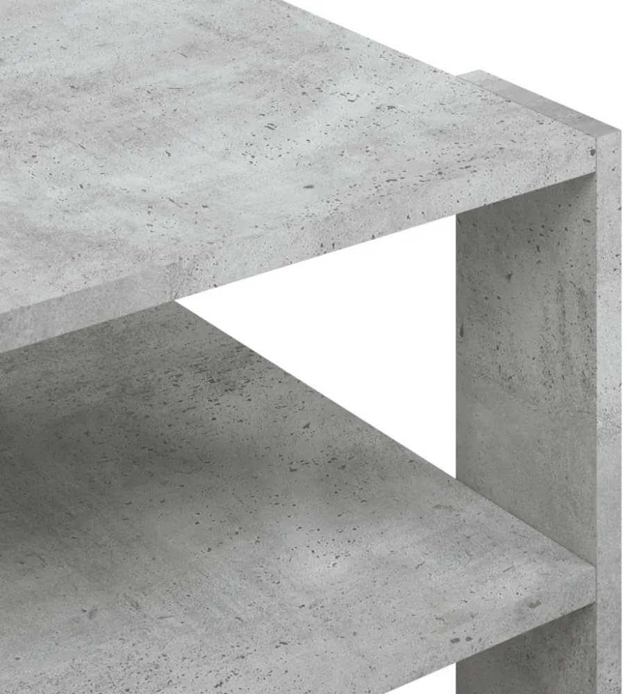 betonszürke szerelt fa dohányzóasztal 59,5 x 59,5 x 40 cm