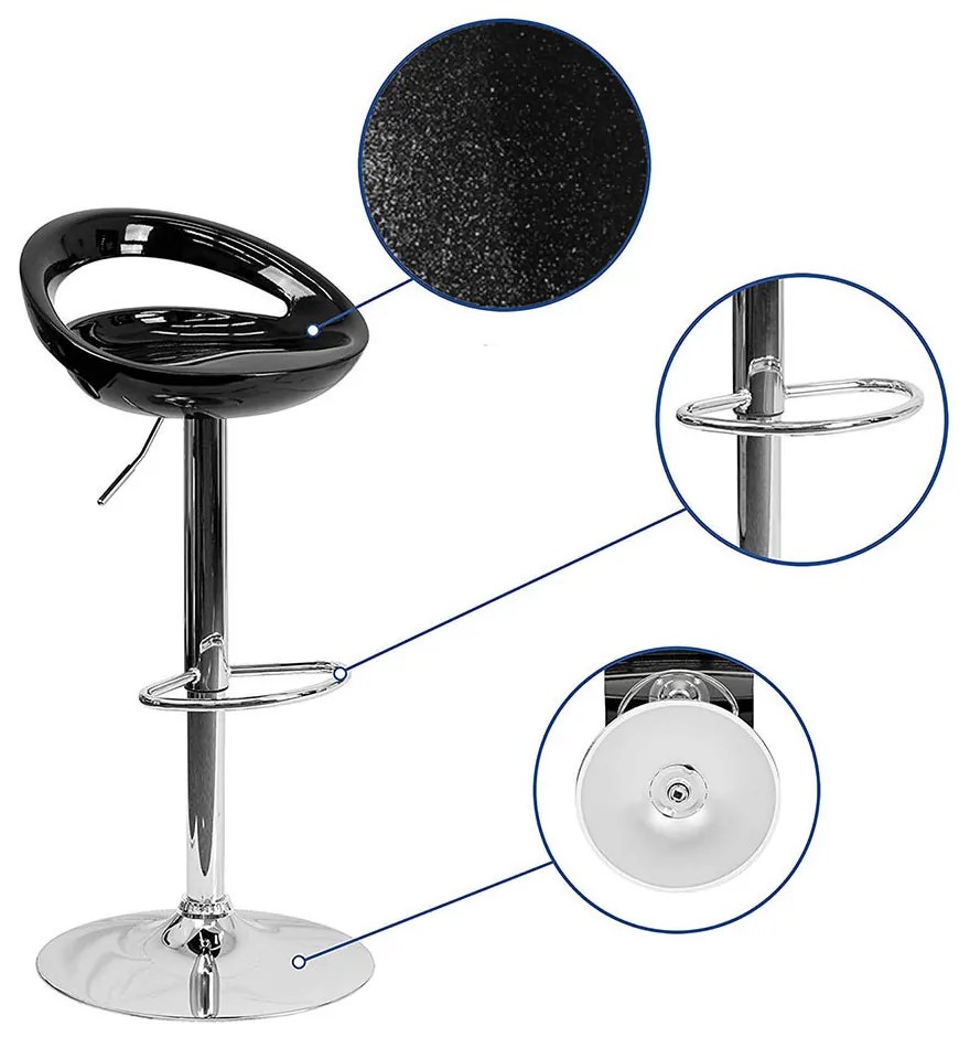 Kitti bárszék 2db, több színben-fekete