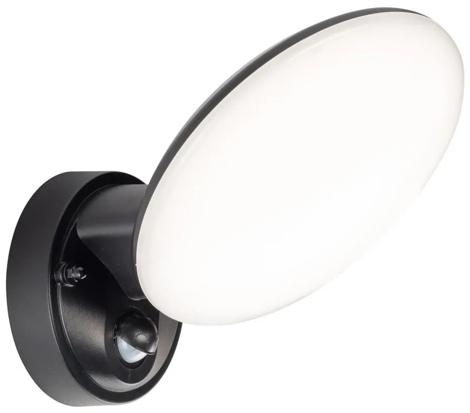 Polux LED kültéri fali lámpa érzékelővel OLAF LED/10W/230V IP44 fekete SA2368