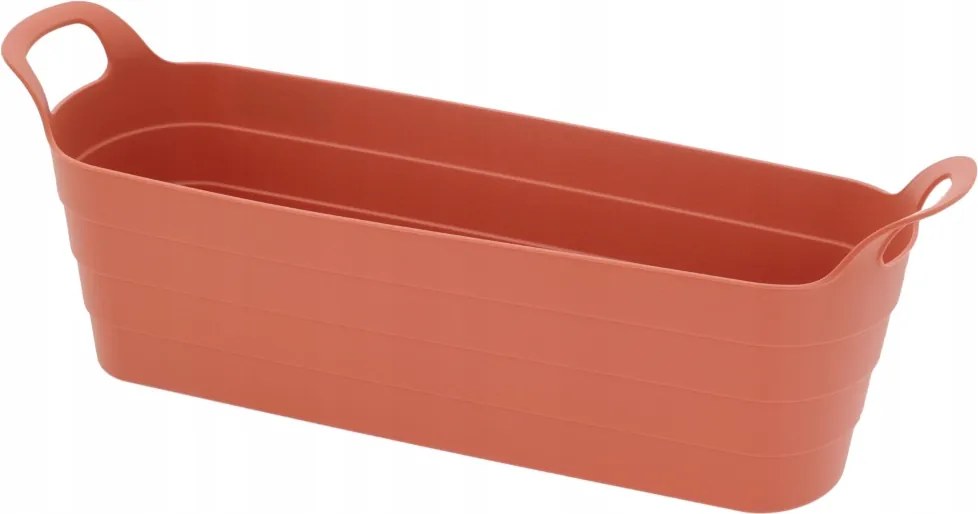 Virágtartó erkélyláda fogantyúkkal műanyag 45x14x11,5 cm terrakotta
