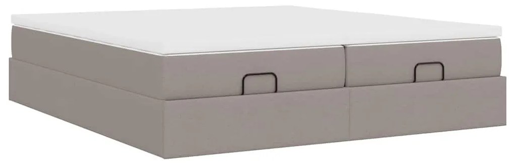 oszmán ágykeret matracokkal Taupe 180x200cm szövet