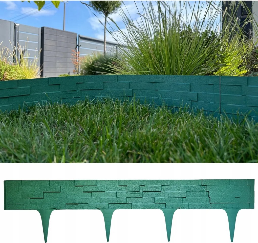 Palisada gyepszegély Stone 0,8mb zöld Kerti Dekorációs Kedvezmények