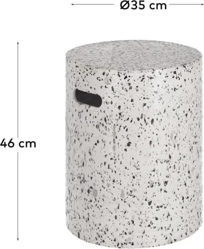 Jenell fehér beton kerti tárolóasztal, ⌀ 35 cm - Kave Home