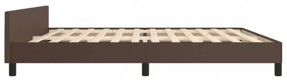barna ágykeret fejtámlával matrac nélkül 200x200 cm