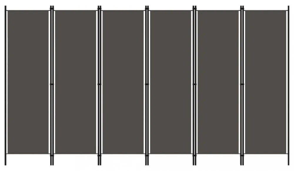 antracitszürke 6 paneles paraván 300 x 180 cm