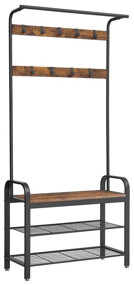 NAVOR álló ruhafogas, barna/fekete