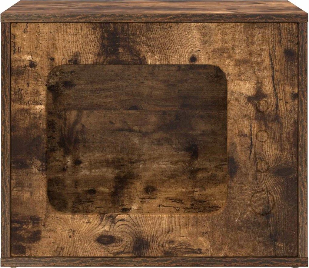 vidaXL Macska Ház Füstölt tölgy 51 x 30 x 42,5 cm Faanyag