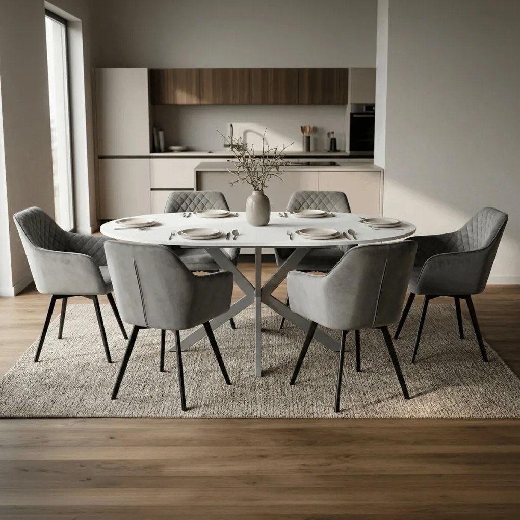 Étkezőasztal bővíthető 120–160 × 120 cm melamin fehér WT