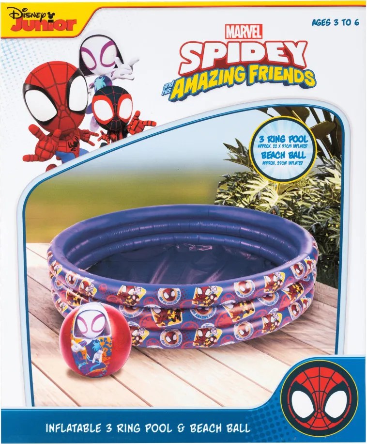 Pókember Spidey Friends 3 gyűrűs gyerek medence és strandlabda szett