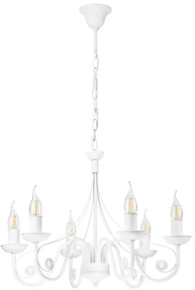 Csillár láncon DONATO 6xE14/40W/230V fehér