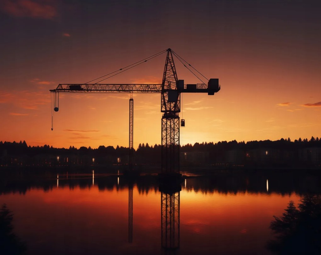 Poszter 76x60,5cm Alkonyat a daru felett