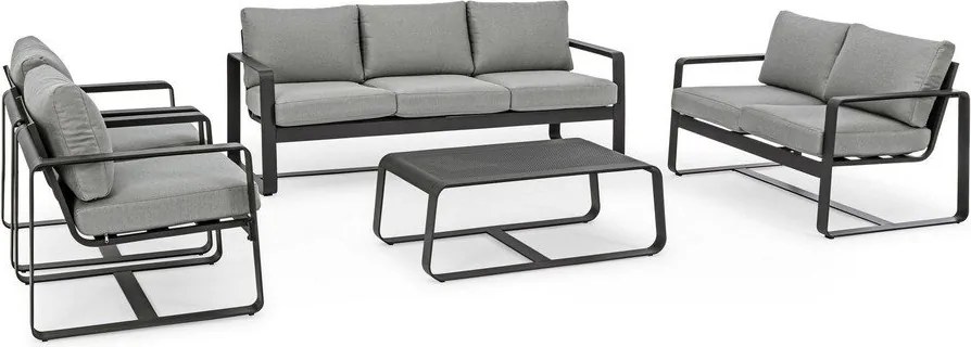 Szürke alumínium kerti kanapé Merrigan – Bizzotto
