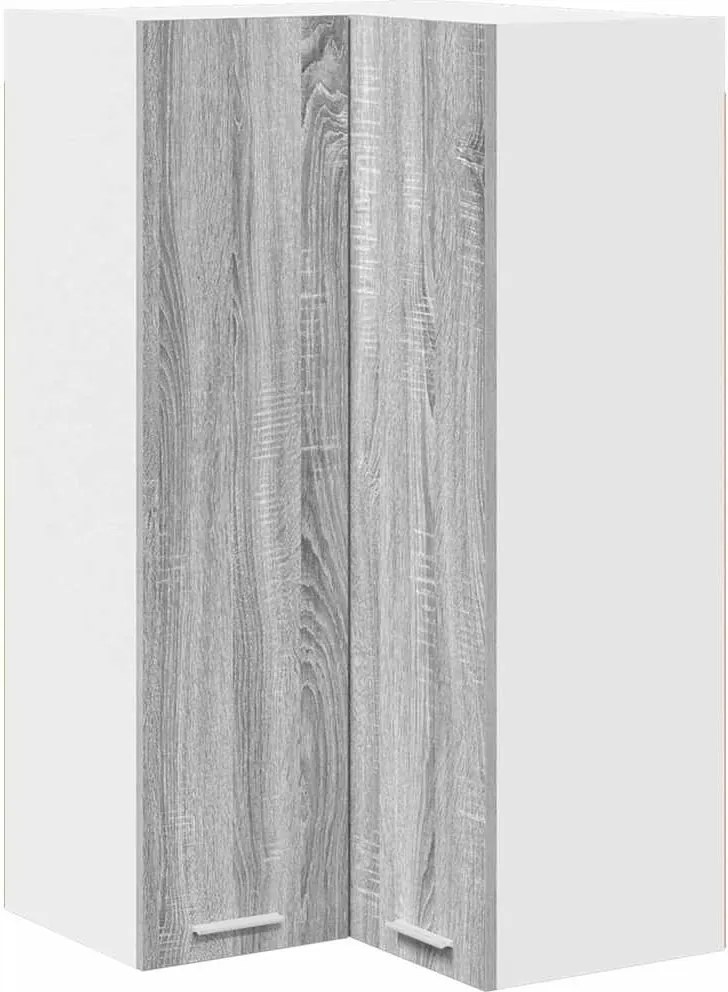 vidaXL Függő szekrény Szürke Sonoma és fehér 57 x 57 x 100 cm Faanyag