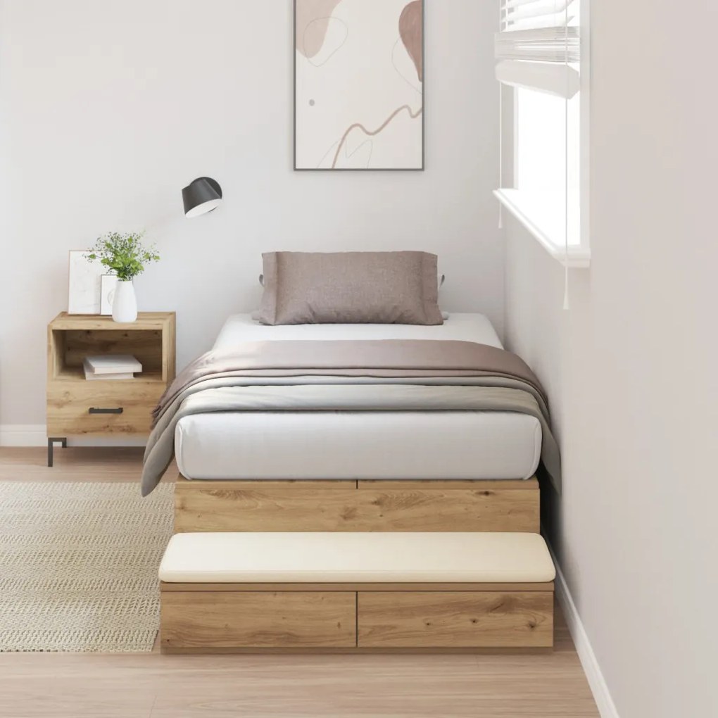 Tároló Ágykeret Artisan tölgy 100x200 cm