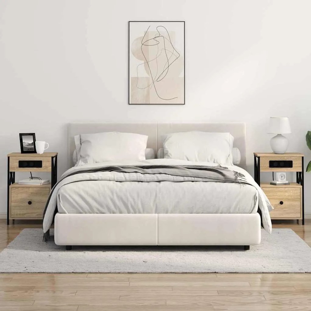 Éjjeliszekrény 2 pcs sonoma tölgy 40 x 31 x 60 cm Faanyag